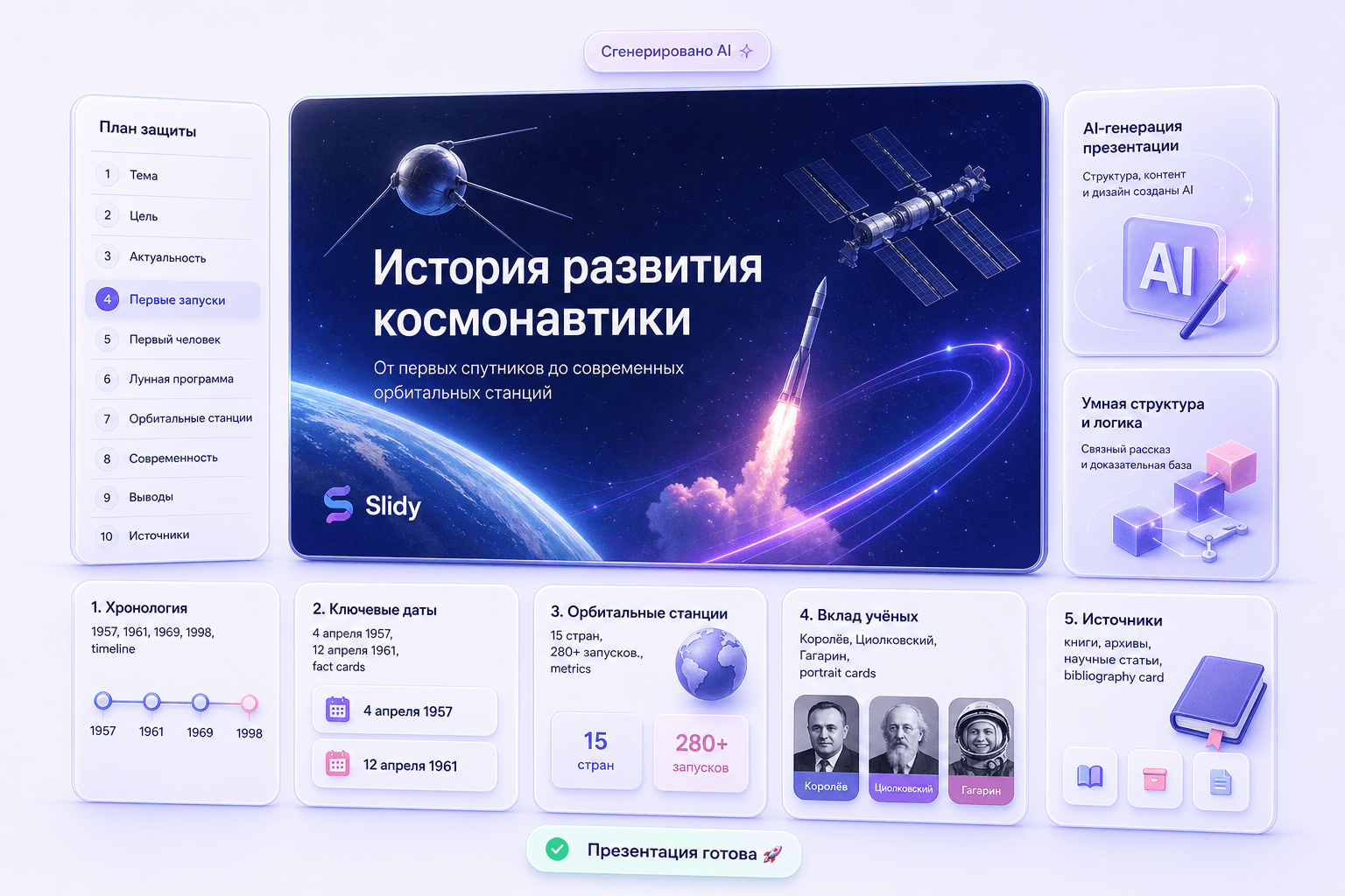 Продуктовый интерфейс Gamma: Презентация для защиты реферата
